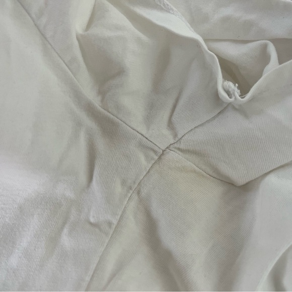 ZARA sz S White Short Sleeve Tee Light Pink Peplum Ruffle Bottom Frill - Picture 2 of 9